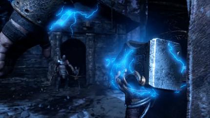 God of War: Thor? Thor! In einer geheimen Sequenz lauert euch der Gott mit seinem Hammer Mjölnir auf.