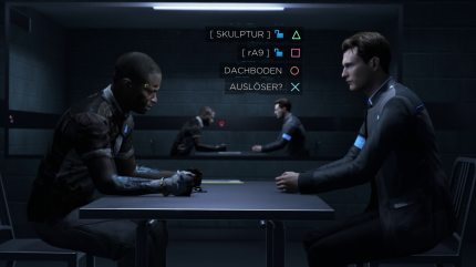 Dialoge nehmen Quantic-Dream-typisch wieder viel Platz ein. Je genauer ihr die Umgebung nach Hinweisen erkundet, desto mehr Gesprächsoptionen schaltet ihr frei.