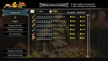 Loot gibt es erst nach den Dungeons, außerdem müsst ihr ihn erst identifizieren. Verkaufspreis, Level und Qualitätsstufe der Beute geben aber ganz gute Hinweise auf die zu erwartende Nützlichkeit.