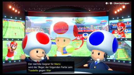 Im Turnier-Modus wie auch in allen anderen Modi haben die Entwickler die Präsentation von Mario Tennis Aces wahnsinnig liebevoll und hübsch gestaltet.