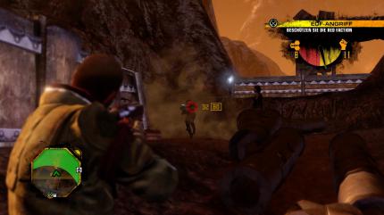 Die Shooter-Passagen in Red Faction sind aufgrund der Steuerung und einer Übermacht an Gegnern nicht immer leicht zu meistern.