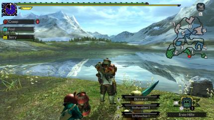 <strong>Monster Hunter Generations Ultimate</strong> im Test: So beeindruckend der Spiegeleffekt auf dem See auch sein mag, die matschigen Texturen trüben das Gesamtbild. Aus fast jeder pixeligen Pore strömt der 3DS-Mief.