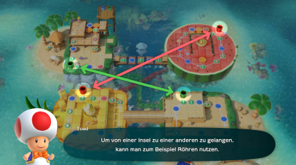 Verzwickt: Zwar sind die oberen sowie die unteren Inseln jeweils miteinander verbunden, von oben nach unten oder umgekehrt geht’s aber nur durch Röhren.
