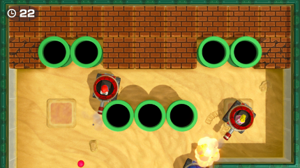 So sieht die Panzer-Schlacht auf nur einer Switch-Konsole aus. Die andere Hälfte findet auf dem zweiten Gerät statt.