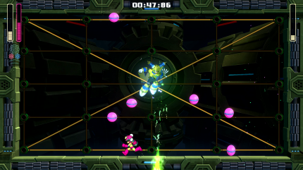 Mega Man kämpft gegen Fuse Man 