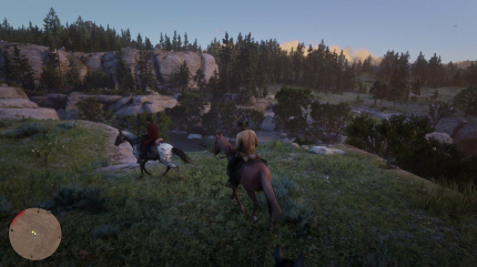 In Red Dead Redemption führt ihr oft Unterhaltungen, während ihr mit Freunden oder anderen NPCs durch die Gegend reitet.