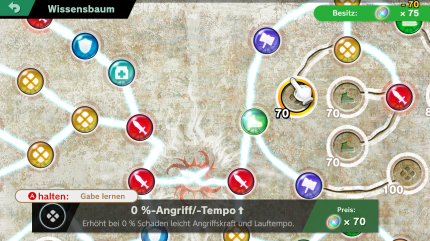 Auf einem Skill-Board können wir Verbesserungen für den Story-Modus mit&nbsp;Erfahrungspunkten freischalten.