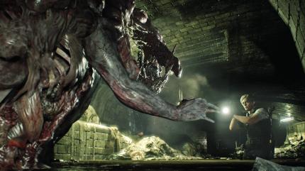 Dicke Brocken: In der Kanalisation von Raccoon City treiben sich gefährliche Mutationen herum. Dieses Monstrum entdeckt Leon in einem Seitenarm der Anlage.