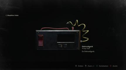 Das Elektroniteil im Nebenraum des Besprechungsraumes benötigt ihr im dritten Stock.