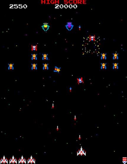 Namcos Galaga (1981) gehört zu den Kultspielen der Arcade-­Ära.