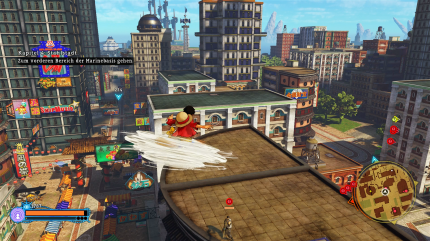 Die Fortbewegung mit Ruffy durch die Open-World gestaltet sich nach ein wenig Übung äußerst spaßig.