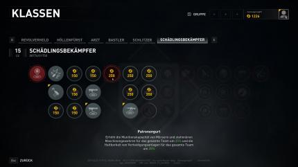 Spielt ihr mit einer der sechs Klassen, erhaltet ihr dafür Erfahrungspunkte. 