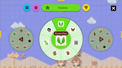 Da wir nun auch mit Tasten bauen können und die Touchscreen-Steuerung nicht mehr so präzise ist wie auf der Wii U, sorgen diese Ringmenüs für Abhilfe.