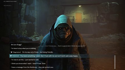 In unserer E3-Demo glänzt das Dialogsystem mit vielen Entscheidungsmöglichkeiten.