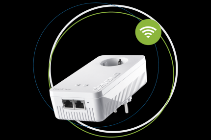 Mit dem Devolo Magic Wifi-Adapter kann man im Ziel-Raum auch ein WLAN-Netz zur Verfügung stellen.