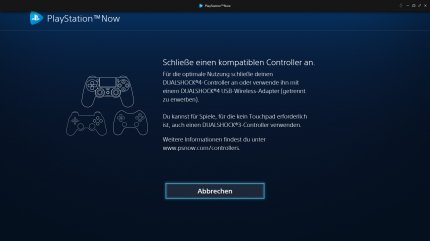 Ohne Controller geht in der PS-Now-App gar nichts. Einen Support für Maus und Tastatur gibt es leider nicht.