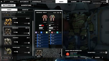 Mechwarrior 5: Mercenaries - Lass uns shoppen gehen. Auf diversen Industrieplaneten könnt ihr wertvolle Ausrüstung und Mechs kaufen. Und wer es mit dem Gesetz nicht so genau nimmt, der sucht sich einfach eine Siedlung mit Schwarzmarkt.
