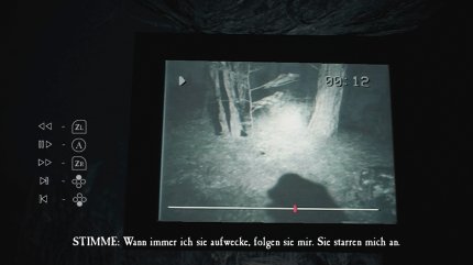 Mit dem Camcorder sehen wir uns kurze Videoclips an. Wir können spulen <br> und pausieren und so in leichten Puzzles die Umgebung verändern.