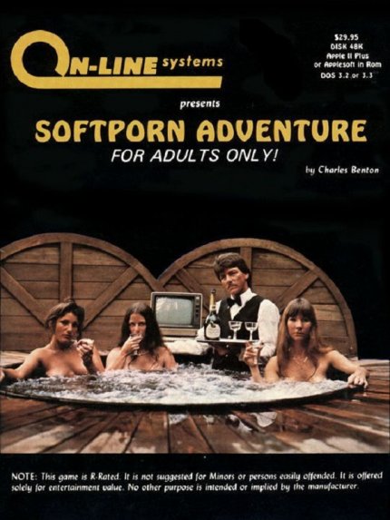 Roberta Williams schuf als Sierra-Chefin u.a. die King's-Quest-Reihe. Vorher posierte sie tatsächlich (rechts) fürs Cover des Leisure-Suit-Larry-Vorläufers Softporn Adventure (1981).