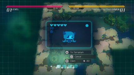 Die Anzeige zu Torikos Zustand ist schön visualisiert und erinnert mit ihrem Pixel-Look stark an die früheren Tamagotchis.