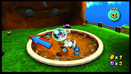 Pflopp! Diese Seifenblasenmaschine befördert Mario in die Luft.