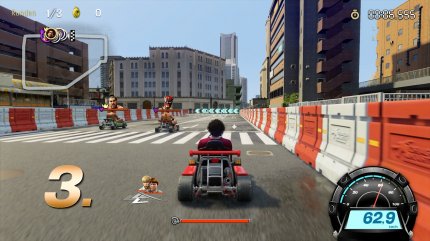 Gokart-Minispiel kurz nach dem Start.