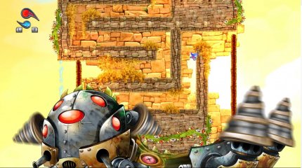 Der mit Abstand unfairste Kampf im Spiel: Full Metal Jack befindet sich im Vordergrund, wodurch wir unserem Gedächtnis vertrauen müssen, wo Hindernisse sind.