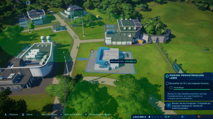 Der Fokus in Jurassic Park Evolution liegt nicht unbedingt auf dem Parkbau. Die Management-Aspekte des Titels sind eher rudimentär, im Mittelpunkt steht vielmehr die Saurierzucht und -Pflege.