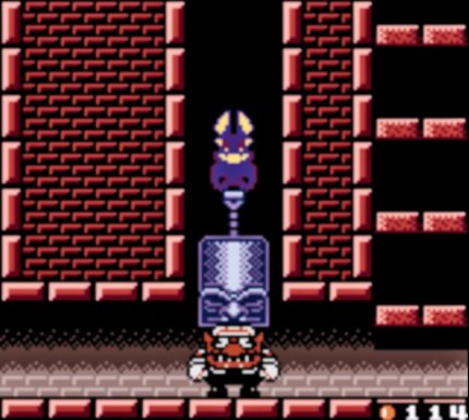 Da ist er platt: Wenn Wario von Gewichten zerquetscht wird, bewegt er sich in Flunderform vorwärts. Alle Verwandlungen lassen sich rückgängig machen.