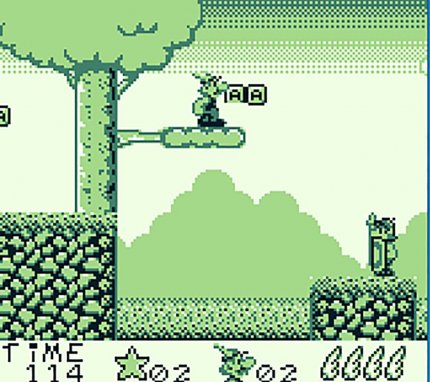 Die kümmerliche Spielfigur, die kleinen Blöcke – das erinnert wirklich stark an Super Mario Land auf dem Game Boy. Ist aber Asterix für den Game Boy.