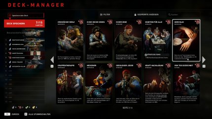 Im Deck-Manager könnt ihr eure Karten-Sets bearbeiten. Jedes hat dabei insgesamt 15 Slots.