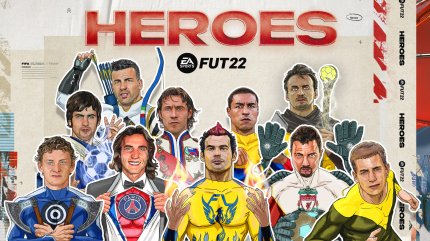 Mehrere Fußballegenden als Werbung für die Heroes-Kategorie von FIFA Ultimate Team