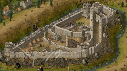 Stronghold (2001) von den britischen Firefly Studios setzt auf Burgeroberung im Mittelalter – und trifft damit einen echten Nerv. Mehr als 1,5 Millionen Exemplare wechseln den Besitzer.