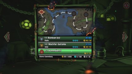 Die Level-Karte ist recht übersichtlich. Das spiegelt leider sich auch bei der knappen Spielzeit wider.