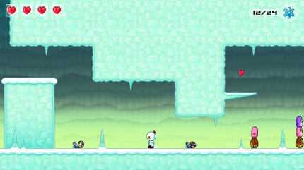 Die bunten Schlangen und Pinguine bieten einen netten farblichen Kontrast zur sonst blau gehaltenen Umgebung. Aber obwohl sie nett aussehen, sind sie genauso gefährlich wie die Eiszapfen, die von der Decke hängen.&nbsp;