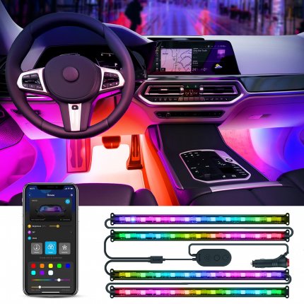 <strong>Govee RGBIC Car Lights: </strong>Die spektakuläre Auto-Innenbeleuchtung gibt es im Valentinstag-Sale mit 10% Rabatt zu kaufen.