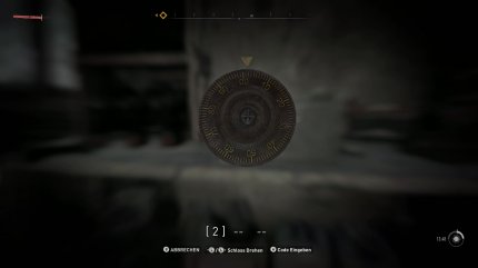 Per Drehregler gebt ihr hier die Codes ein.