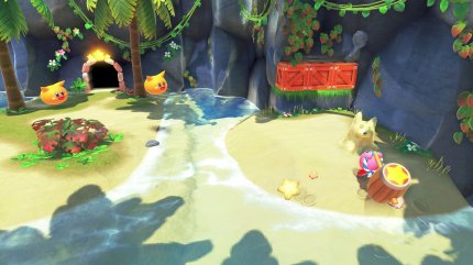 Kirby und das vergessene Land: Einsamer Strand: Zerstöre die Sandfigur.