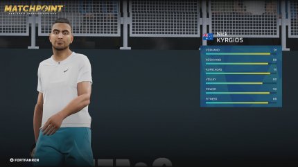 Auch der extrovertierte Australier Nick Kyrgios ist im Spiel vertreten. Sein virtuelles Pendant zerstört jedoch keine Schläger am Fließband.