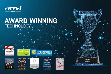 Die Crucial P5 Plus SSD, die es bei Amazon derzeit mit großem Rabatt zu kaufen gibt, hat zahlrelche Auszeichnungen erhalten.