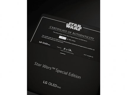 Der Star Wars OLED TV von LG ist streng auf 501 Stück limitiert, was durch das Echtheitszertifikat bestätigt wird.