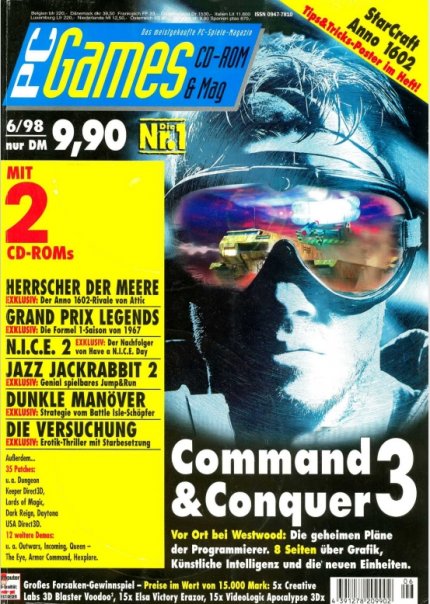 Command &amp; Conquer: Tiberian Sun (damals noch fälschlicherweise als C&amp;C3 bezeichnet) wird ein Dauerbrenner auf dem Cover.
