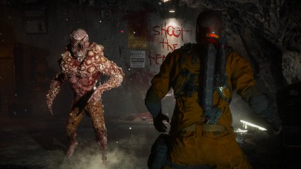 Ein Sci-Fi-Zombie bewegt sich auf den Spieler zu.