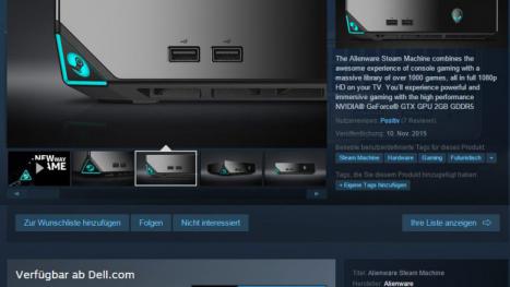 Alienwares Steam Machine im Steam-Shop