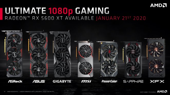 Ein Teil des Radeon RX 5600 XT-Angebotes der Partnerhersteller.