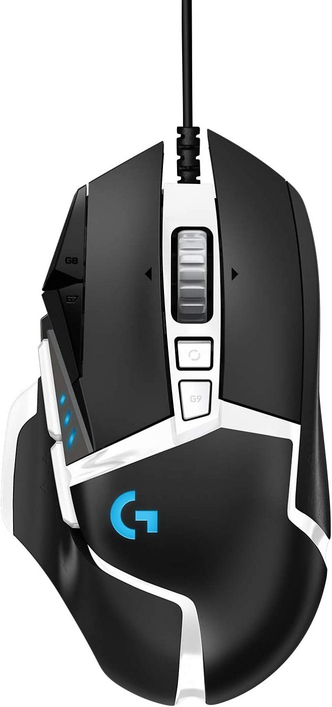 3. Platz: Logitech G502 HERO Gaming-Maus Special Edition mit HERO 25K DPI Sensor, RGB-Beleuchtung, Gewichtstuning, 11 programmierbare Tasten, anpassbare Spielprofile, PC/Mac - Schwarz/Weiß