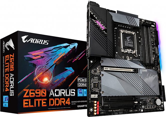 Gigabyte Z690 AORUS Elite DDR4 ATX, Motherboard, unterstützt Intel Core Prozessoren der 12. Generation (LGA 1700), 16 + 1 + 2 VRM Design, DDR4-5333 (OC) Speicher