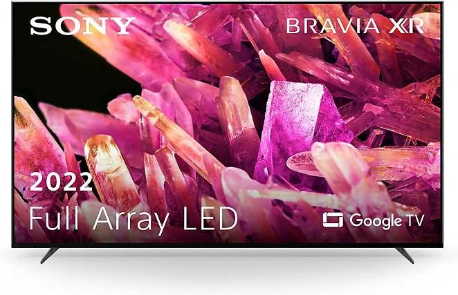 Sony XR-75X90K/P BRAVIA XR 75 Zoll Fernseher (Full Array LED, 4K Ultra HD, High Dynamic Range (HDR), Smart TV (Google TV), 2022 Modell), Schwarz