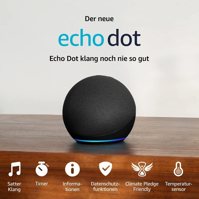 2. Platz: Der neue Echo Dot (5. Generation, 2022) | Smarter Lautsprecher mit Alexa | Anthrazit
