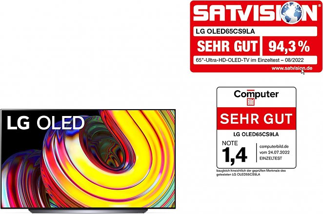 LG OLED65CS9LA TV 164 cm (65 Zoll) OLED Fernseher (Cinema HDR, 120 Hz, Smart TV) [Modelljahr 2022]